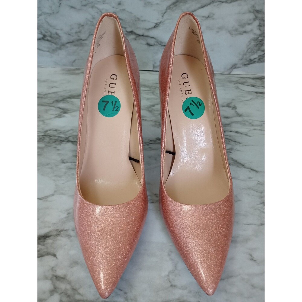 Guess Pink Shimmer Glitter High Heel Shoes Size 7.5